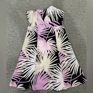 GAP Stretch Floral black/lilac/tan/cream strapless dress, NWT!